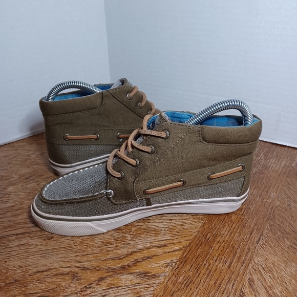 Sperry Womens Top-Sider Shoes Sz 5.5 Sequins Olive Green Hightops Lace Up. See p - Picture 3 of 9